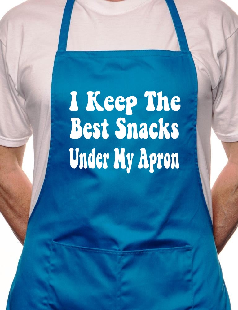 Adult I Kept Best Snacks Under Apron Novelty Cooking Funny Unisex Apron