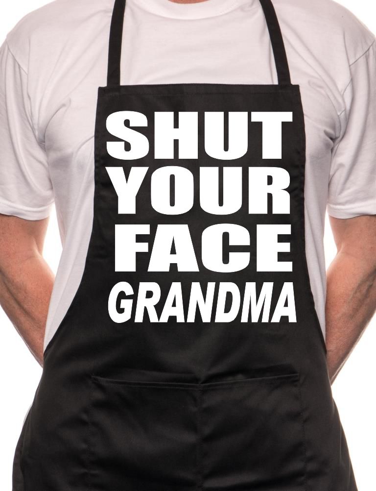 Impractical Jokers Shut Face Grandma BBQ Cooking Apron