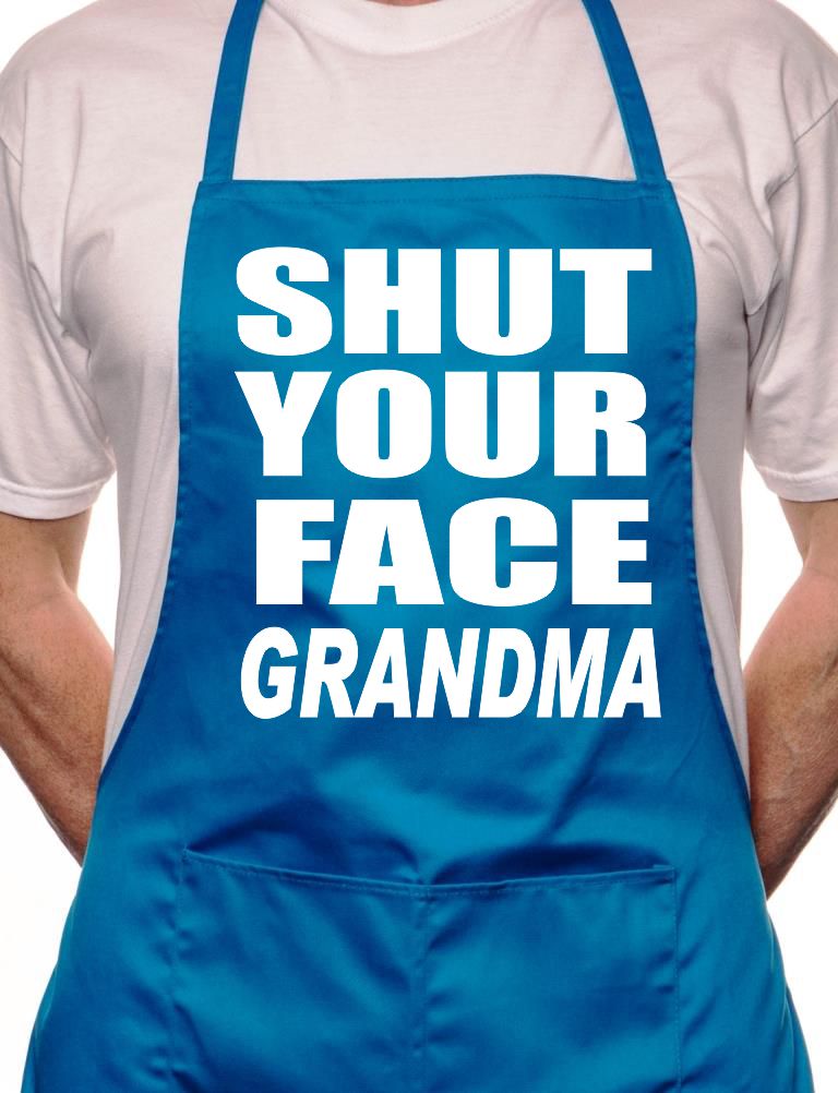 Impractical Jokers Shut Face Grandma BBQ Cooking Apron