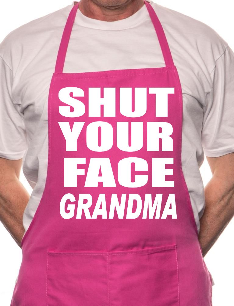 Impractical Jokers Shut Face Grandma BBQ Cooking Apron