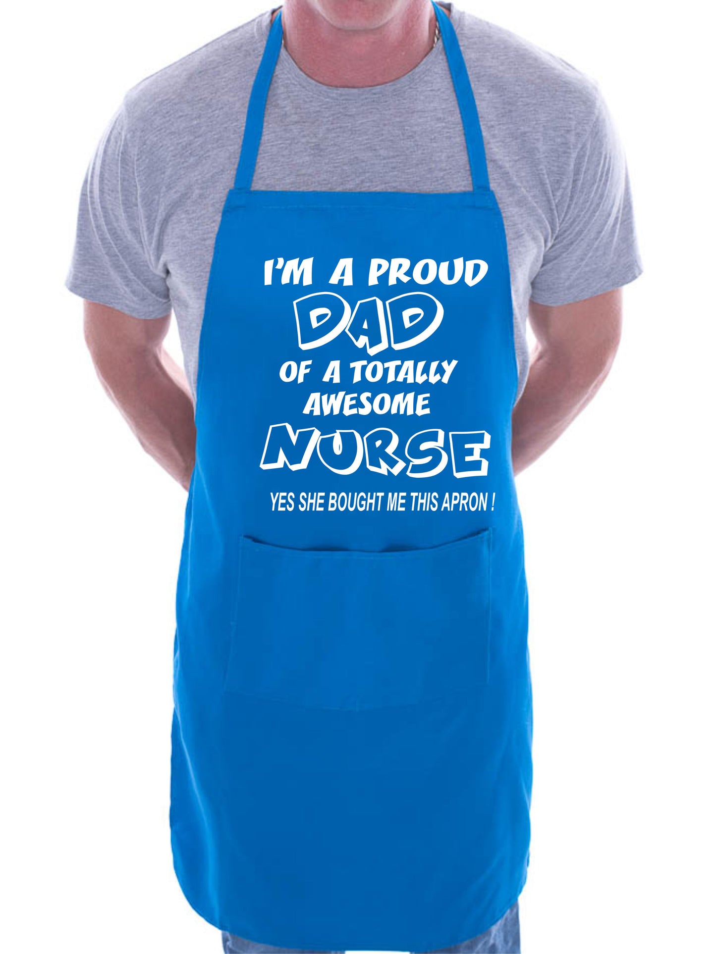 Adult Proud Dad Of Awesome Nurse BBQ Cooking Funny Novelty Apron