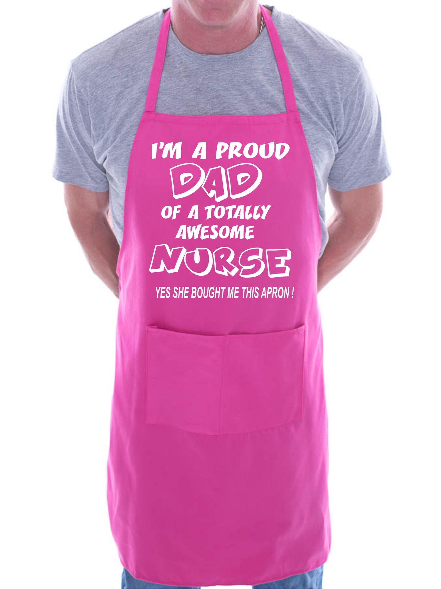 Adult Proud Dad Of Awesome Nurse BBQ Cooking Funny Novelty Apron