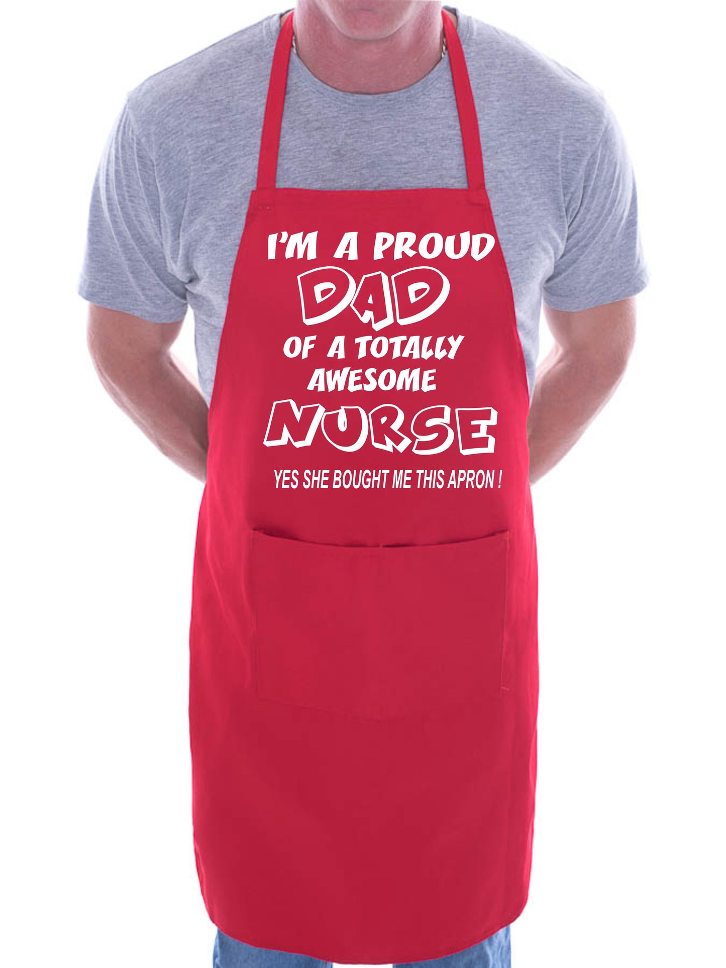 Adult Proud Dad Of Awesome Nurse BBQ Cooking Funny Novelty Apron