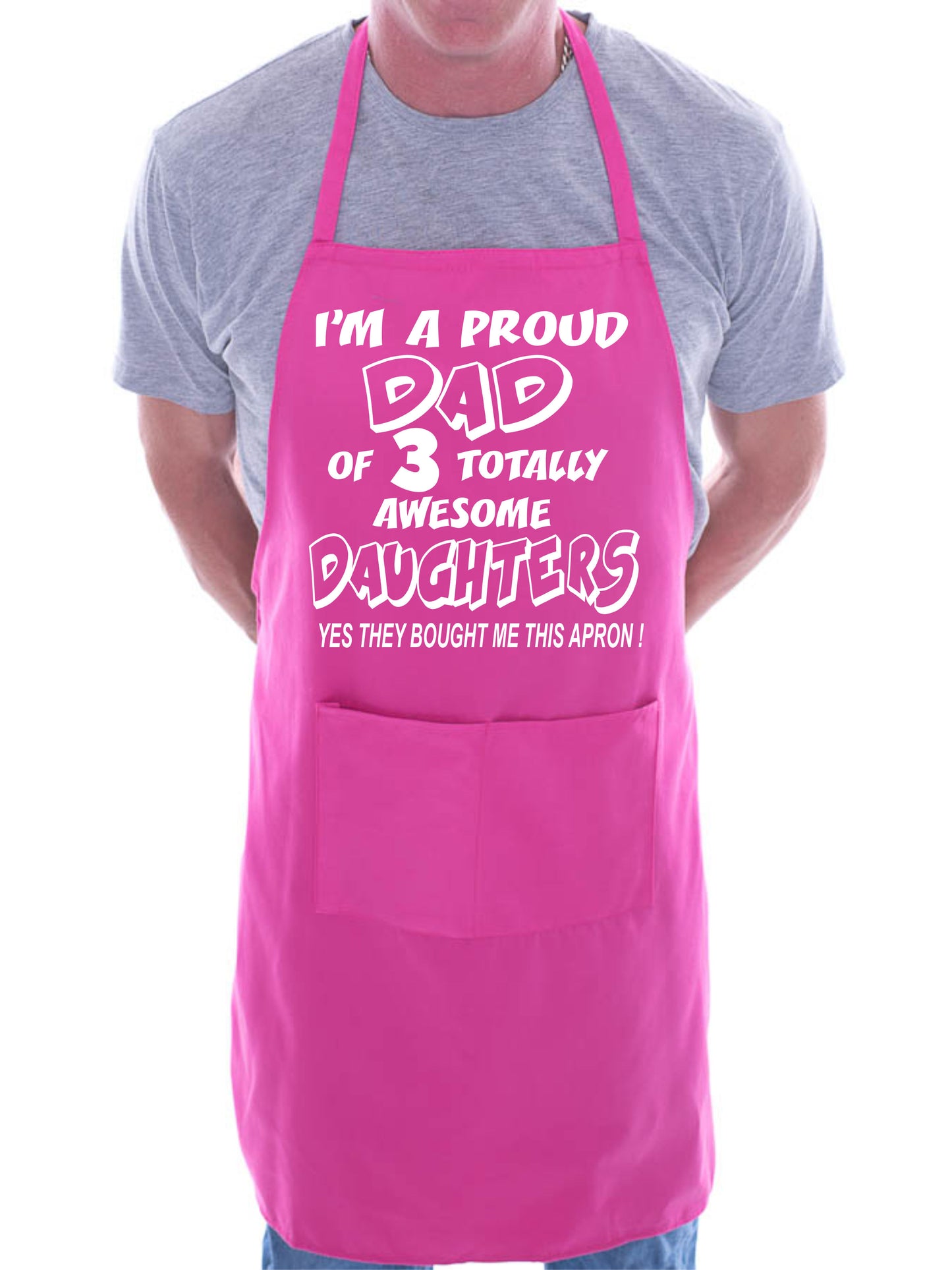 Proud Dad Of 3 Awesome Daughter BBQ Cooking Apron