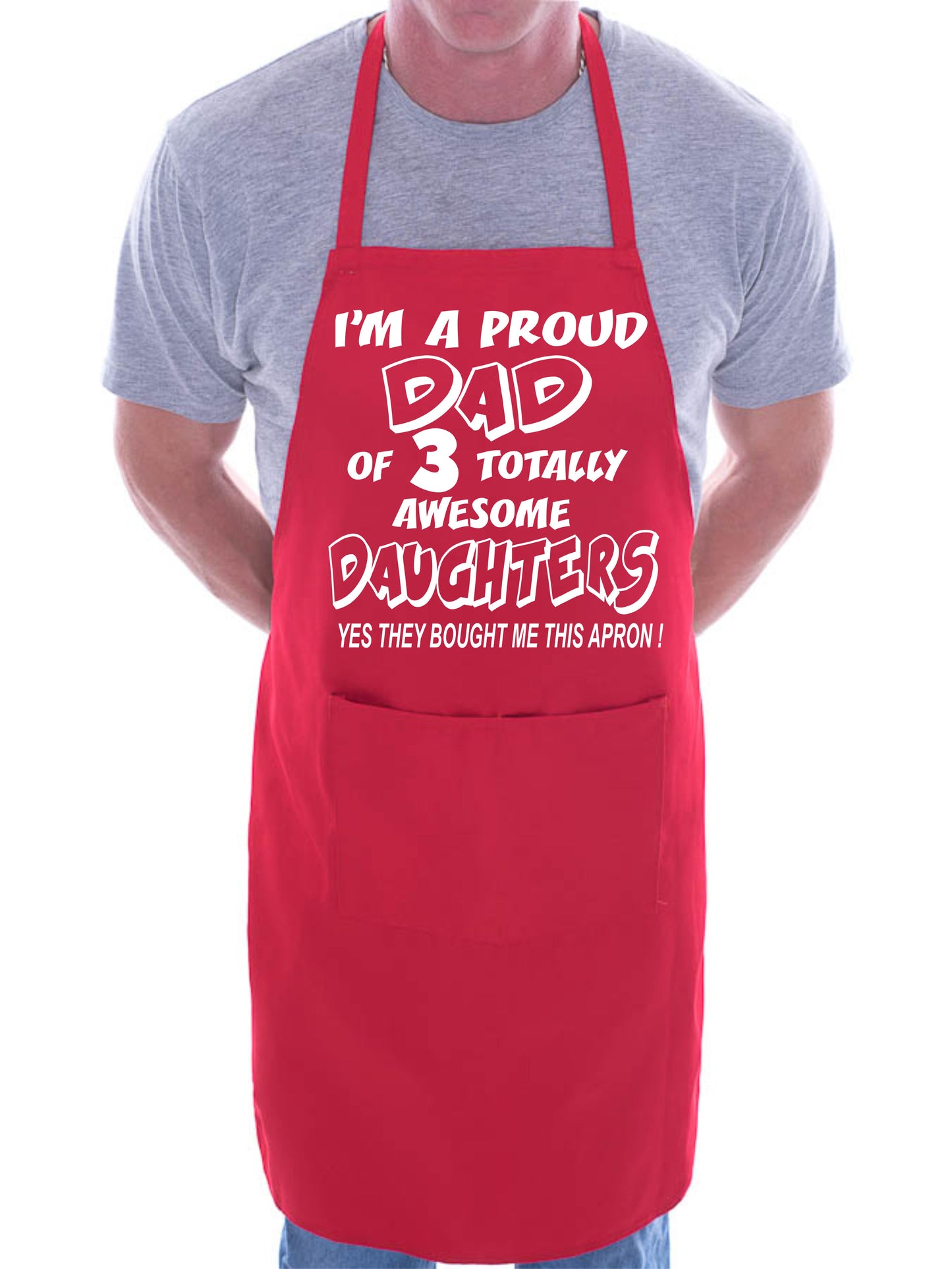 Proud Dad Of 3 Awesome Daughter BBQ Cooking Apron