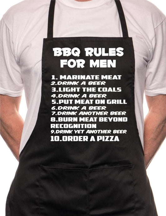 Barbeque Rules For Men BBQ Cooking Apron