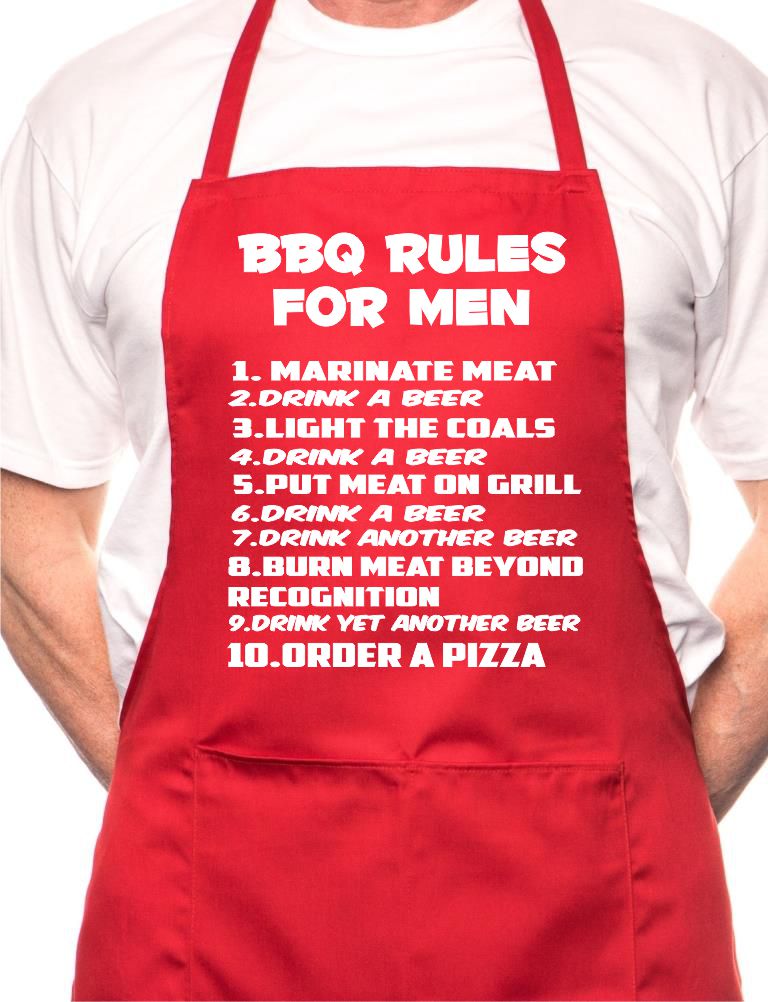 Barbeque Rules For Men BBQ Cooking Apron