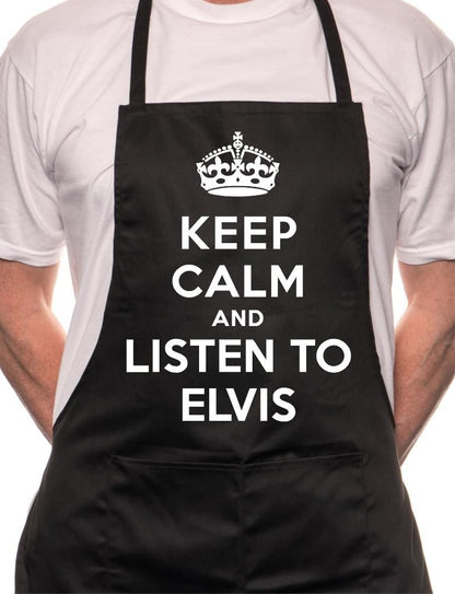 Keep Calm And Listen To Elvis BBQ Cooking Apron