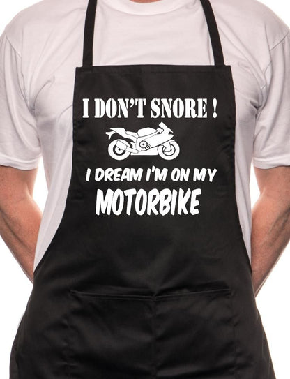 Don't Snore Dream On Motorbike BBQ Cooking Apron