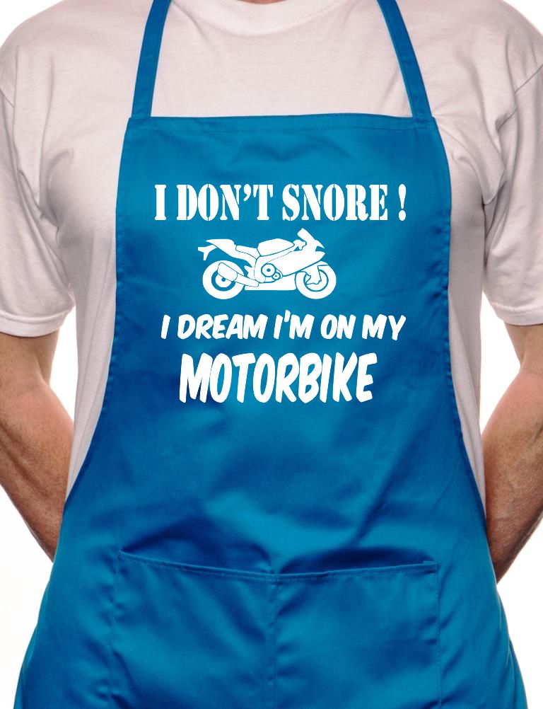 Don't Snore Dream On Motorbike BBQ Cooking Apron