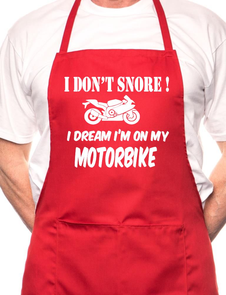 Don't Snore Dream On Motorbike BBQ Cooking Apron