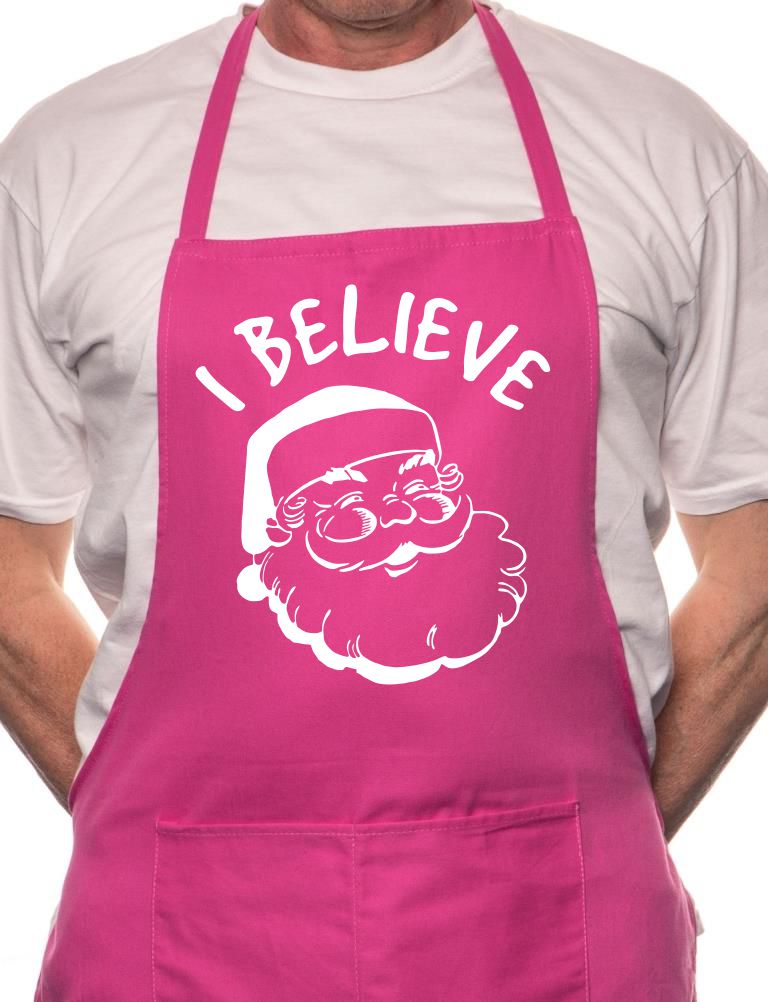 I Believe In Santa Claus Father Christmas BBQ Cooking Apron