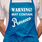 Warning Contains Prosecco BBQ Cooking Funny Novelty Apron