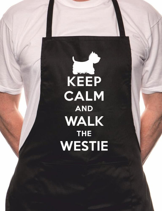 Keep Calm Walk The Westie Dog Lover BBQ Cooking Novelty Apron