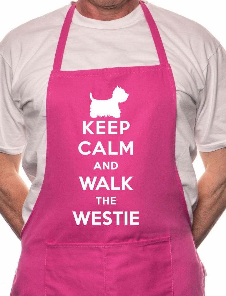 Keep Calm Walk The Westie Dog Lover BBQ Cooking Novelty Apron