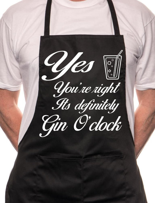 It's Gin O'Clock Alcohol BBQ Cooking Apron