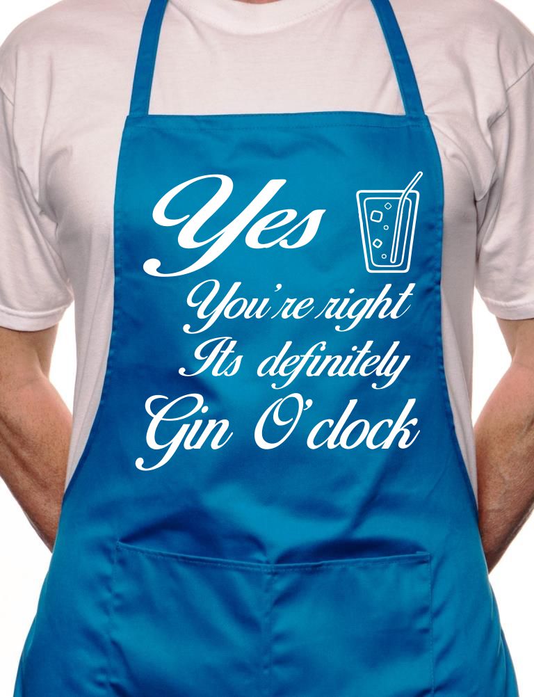 It's Gin O'Clock Alcohol BBQ Cooking Apron