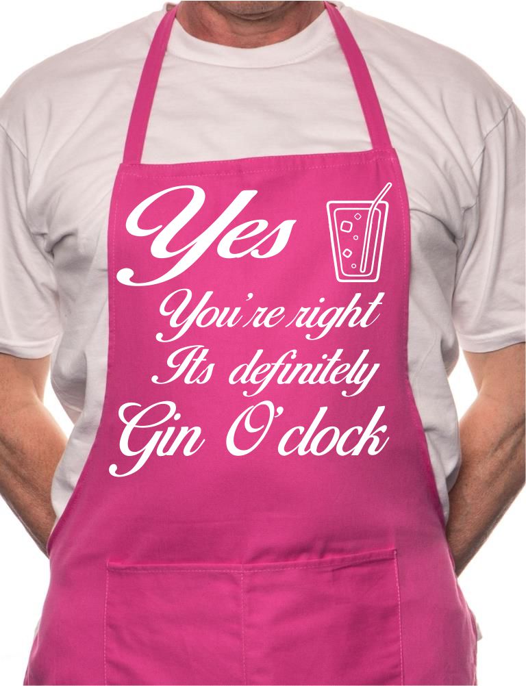 It's Gin O'Clock Alcohol BBQ Cooking Apron