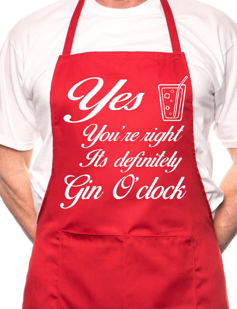 It's Gin O'Clock Alcohol BBQ Cooking Apron