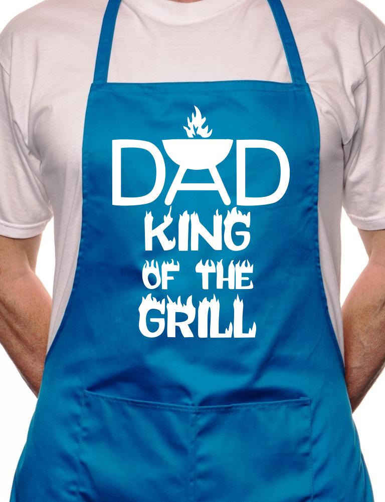 Dad King Of The Grill Funny BBQ Cooking Novelty Apron