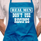 Real Men No Recipes Funny Father Day BBQ Cooking Novelty Apron