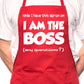 I Am The Boss Fathers Day Funny BBQ Cooking Novelty Apron