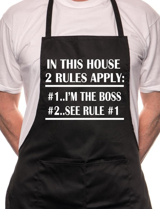 In This House I'm Boss Fathers Day BBQ Cooking Novelty Apron