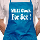 Will Cook For Sex Funny BBQ Cooking Novelty Apron