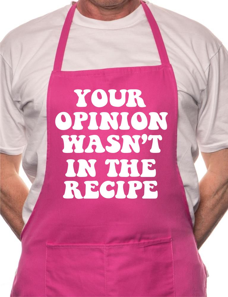 Opinon Wasn't In Recipe Fathers Day BBQ Cooking Novelty Apron
