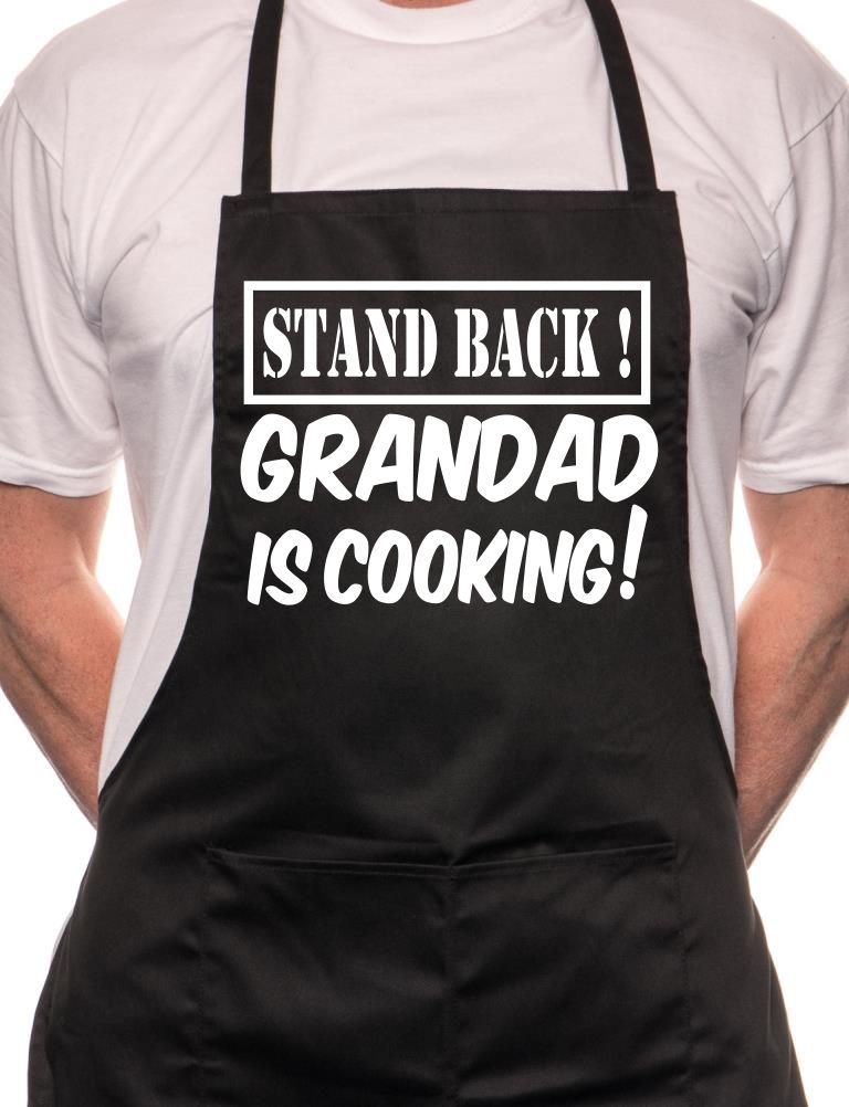 Stand Back Grandad Is Cooking Fathers Day BBQ Cooking Novelty Apron