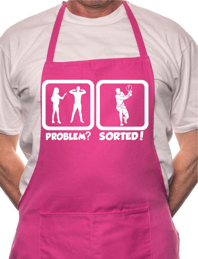 Problem Sorted Playing Tennis BBQ Cooking Novelty Apron