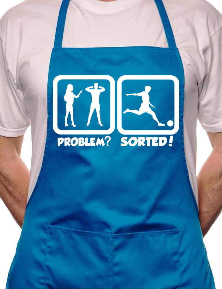 Problem Sorted Playing Football BBQ Cooking Apron