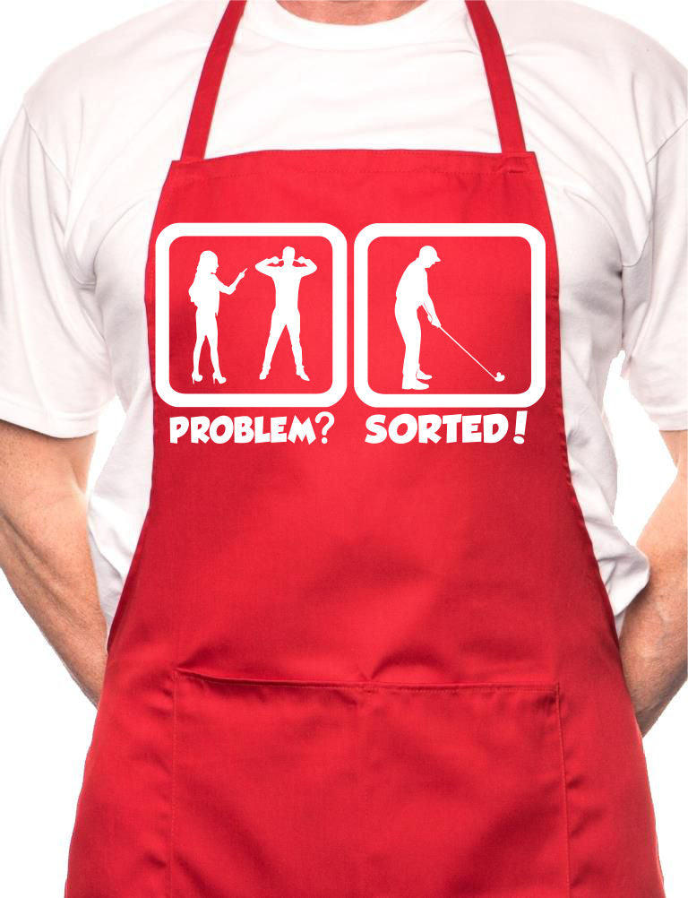 Problem Sorted Playing Golf BBQ Cooking Apron