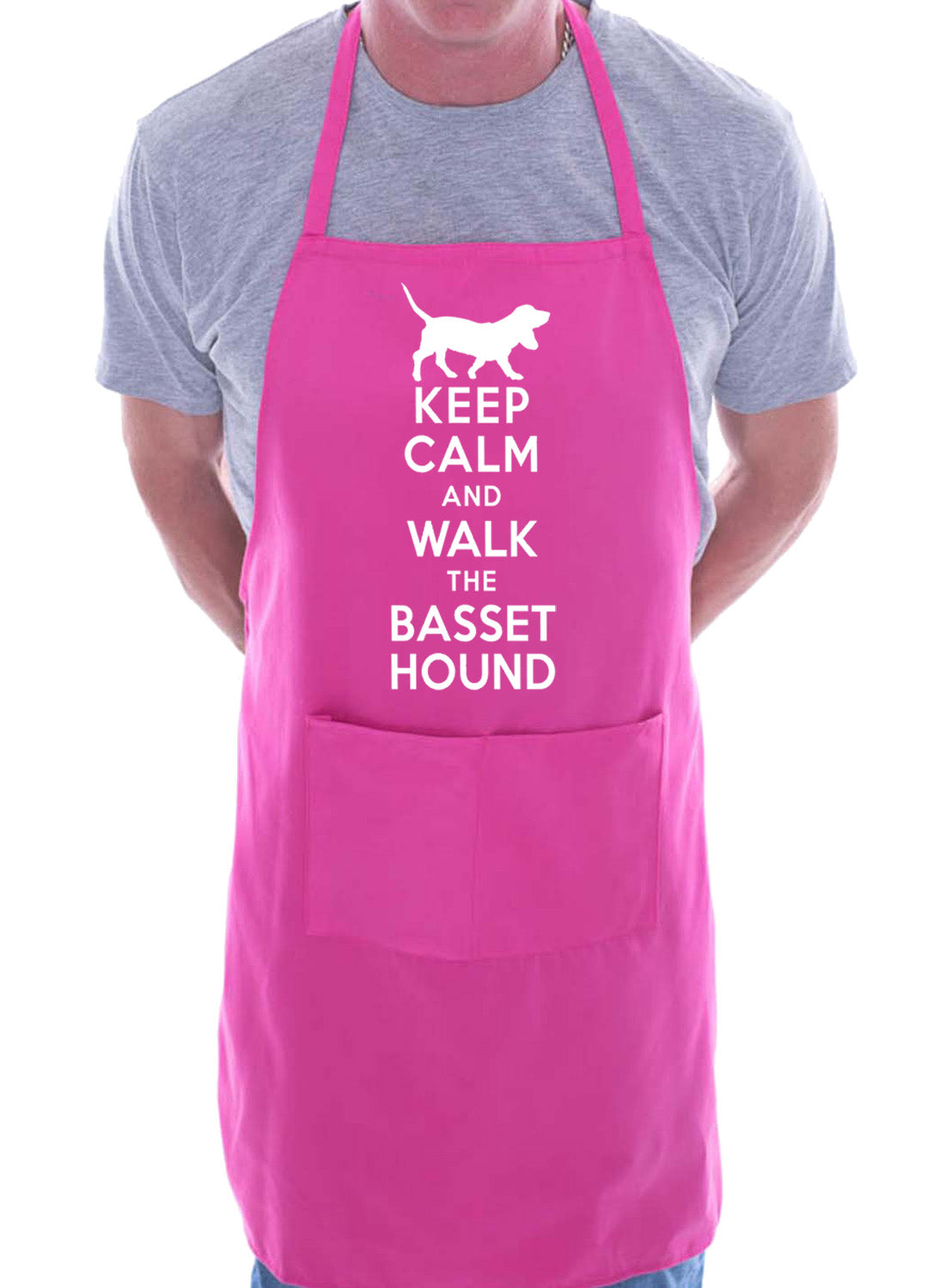 Keep Calm and Walk Bassett Hound Dog BBQ Cooking Apron