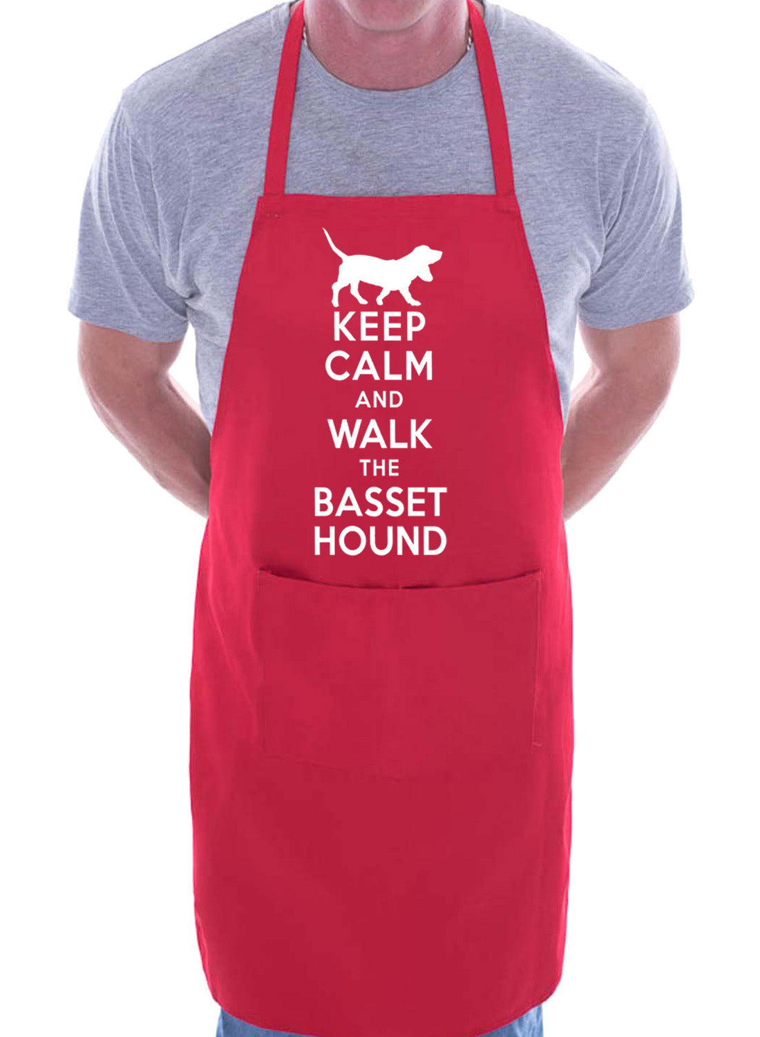 Keep Calm and Walk Bassett Hound Dog BBQ Cooking Apron