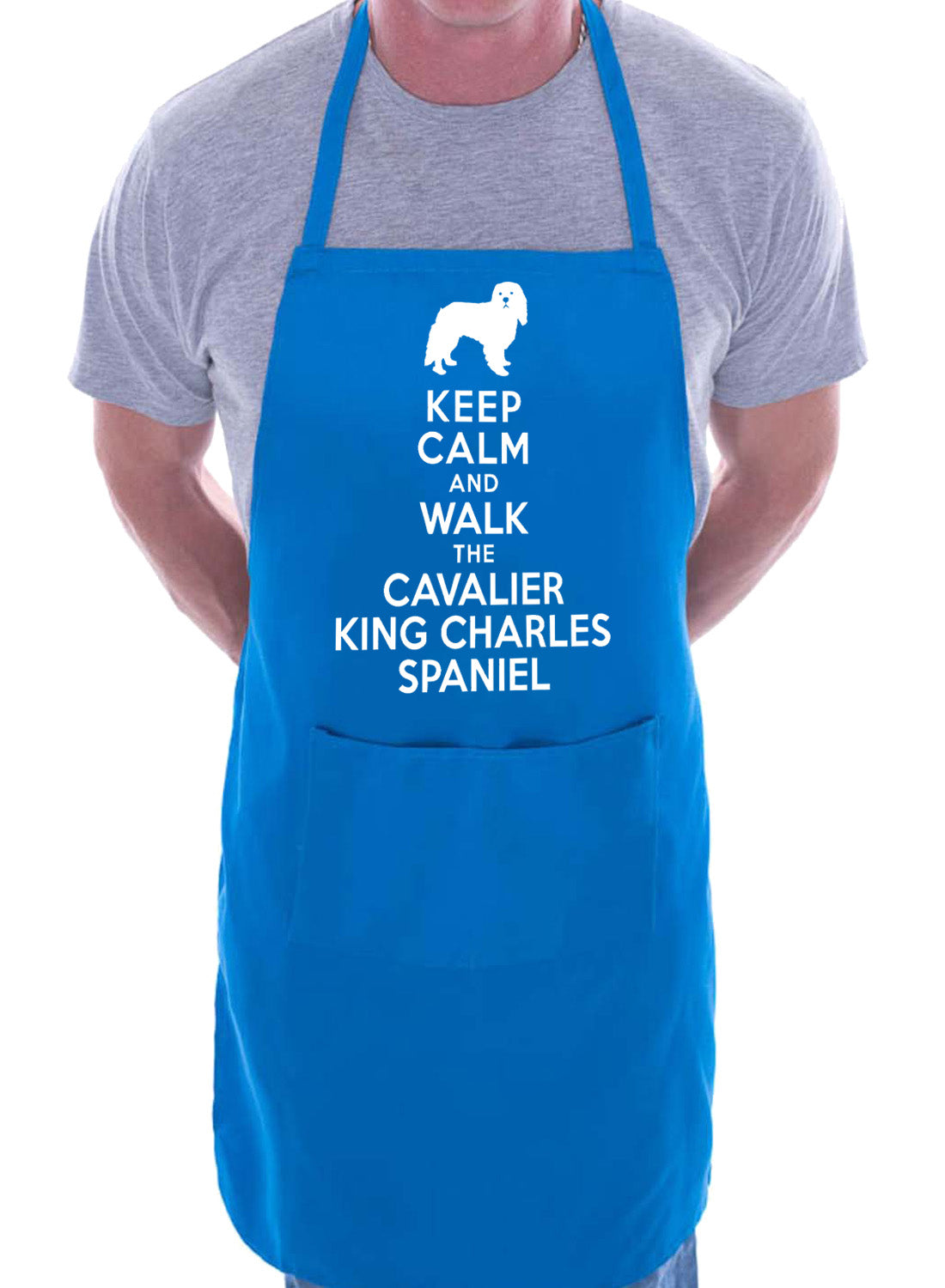 Keep Calm and Walk Cavalier King Charles Funny BBQ Novelty Cooking Apron