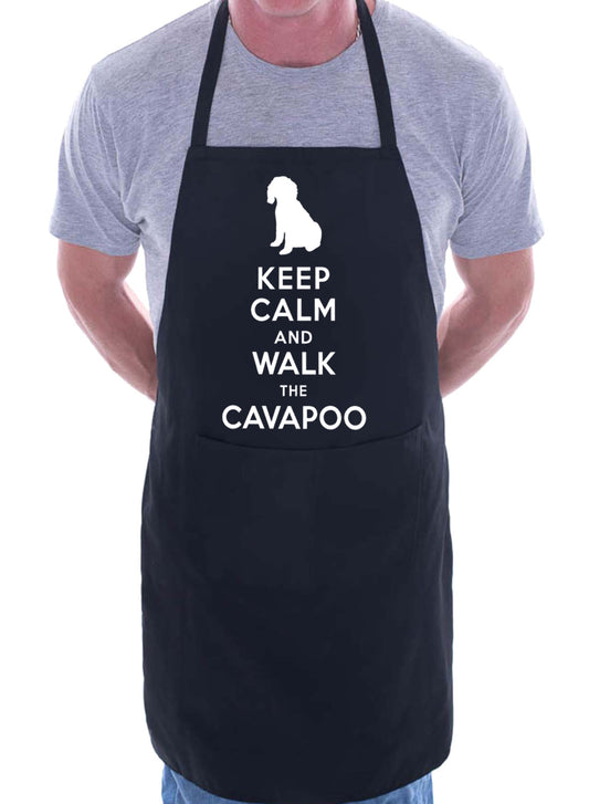 Keep Calm and Walk Cavapoo Dog BBQ Cooking Apron