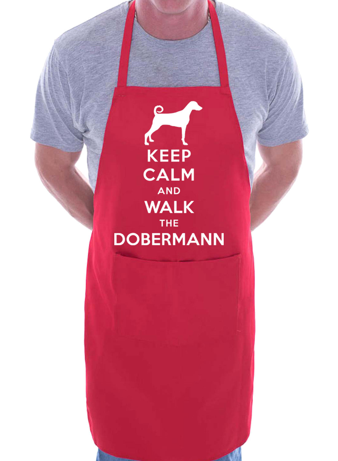 Keep Calm and Walk Doberman Dog Funny BBQ Novelty Cooking Apron
