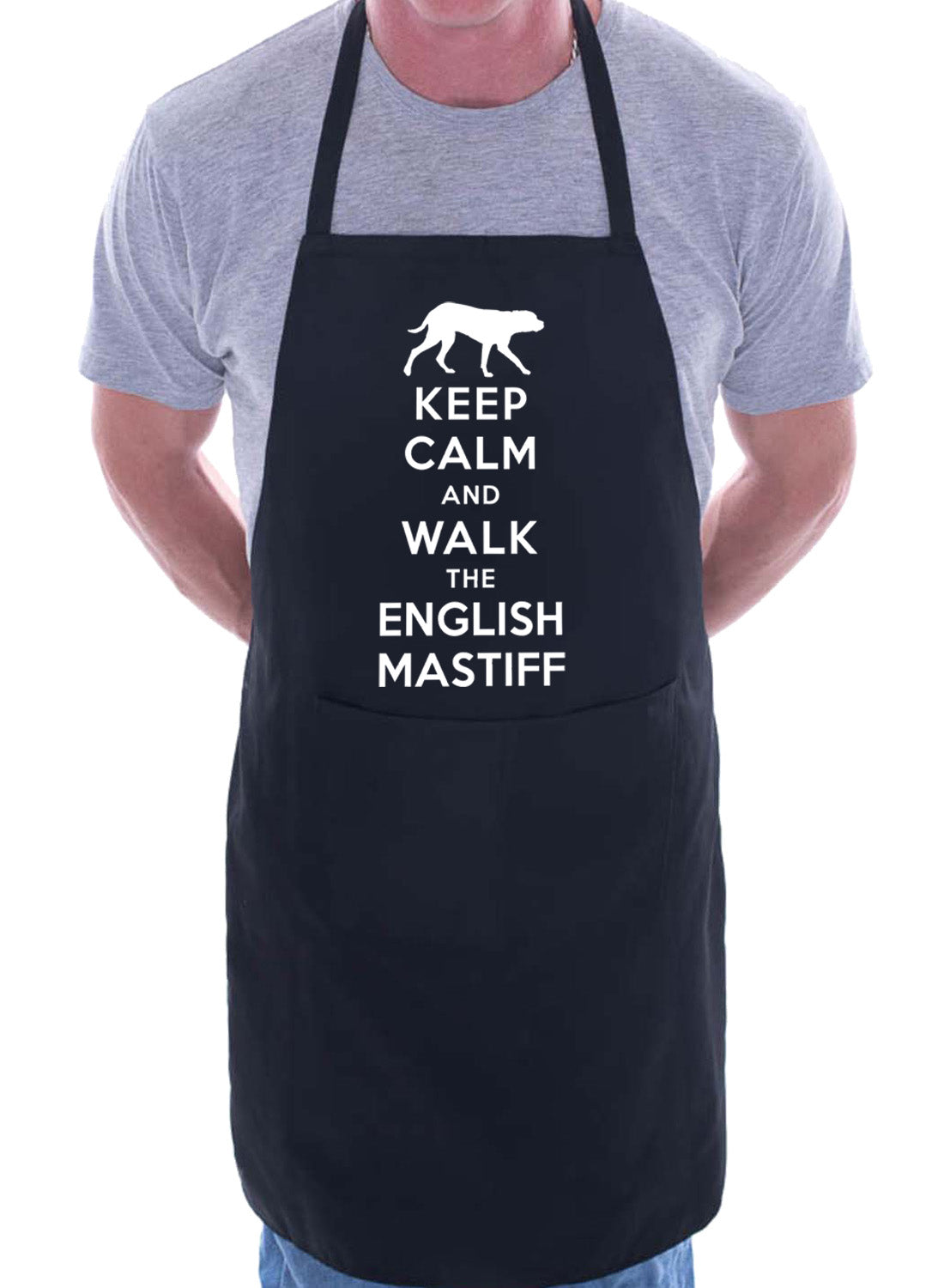 Keep Calm and Walk English Mastiff Dog BBQ Cooking Apron