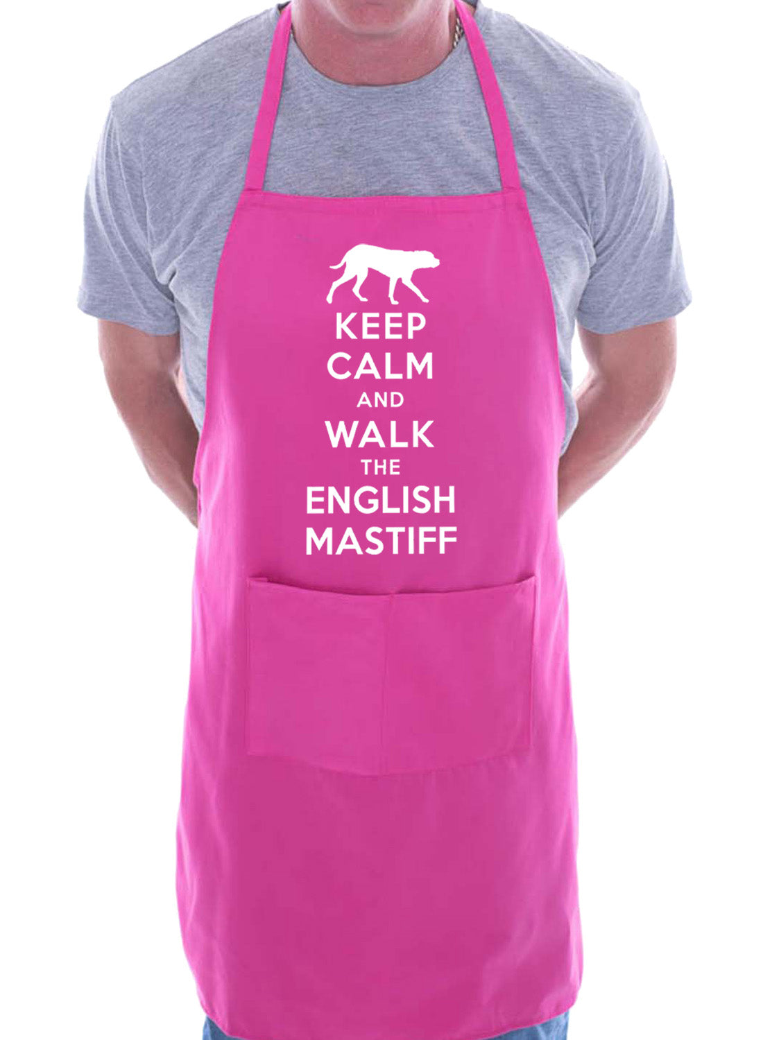 Keep Calm and Walk English Mastiff Dog BBQ Cooking Apron