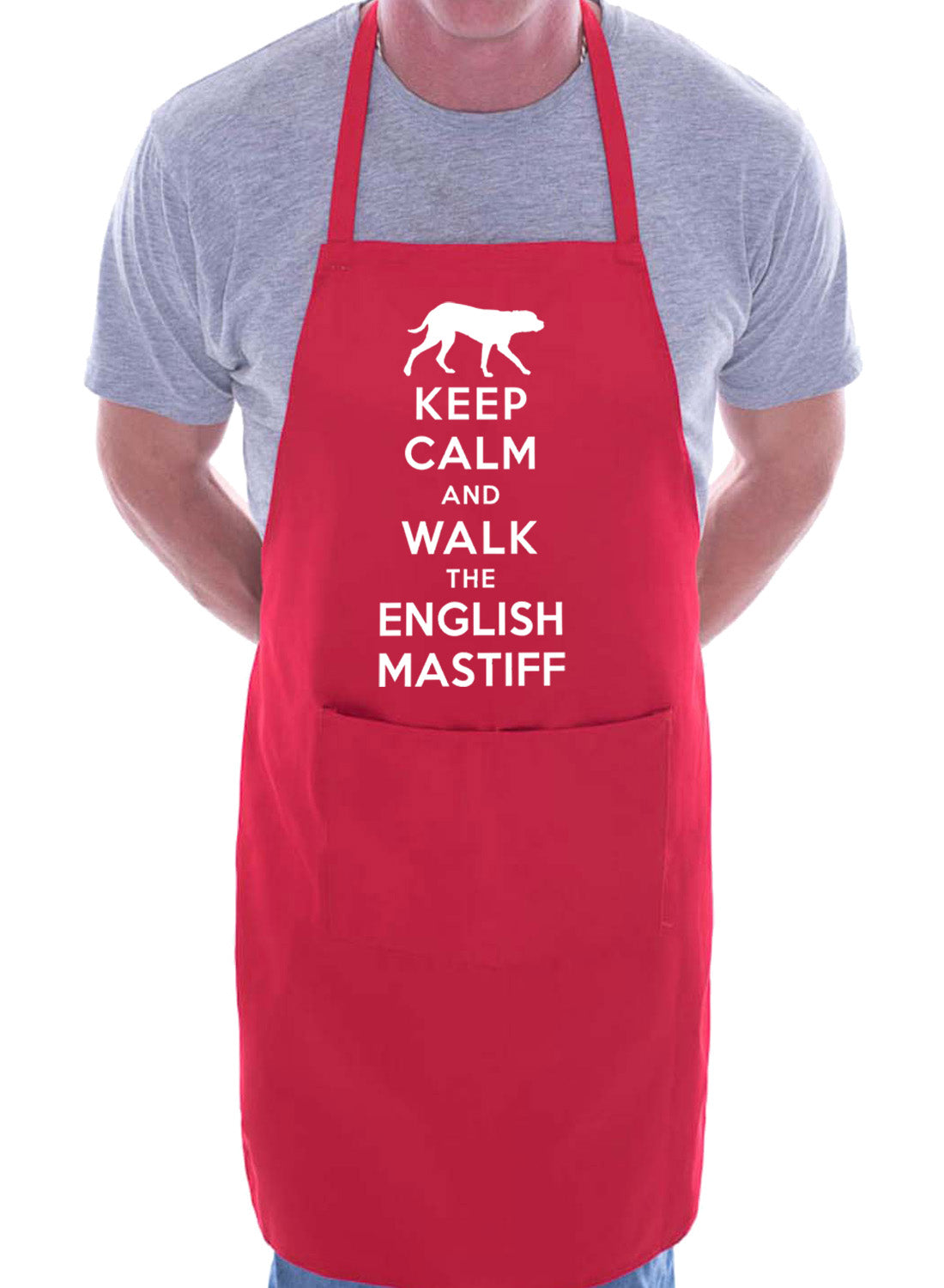 Keep Calm and Walk English Mastiff Dog BBQ Cooking Apron