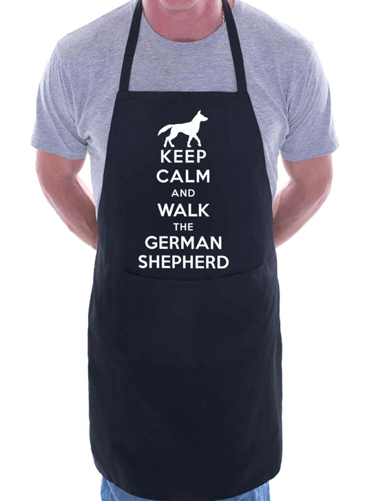 Keep Calm and Walk German Shepherd Dog BBQ Cooking Apron