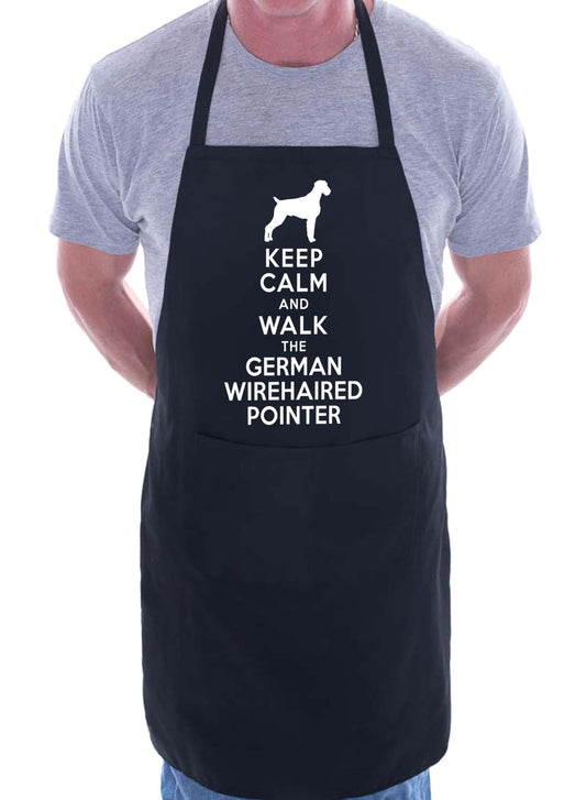 Keep Calm and Walk German Wirehaired Pointer Funny BBQ Novelty Cooking Apron
