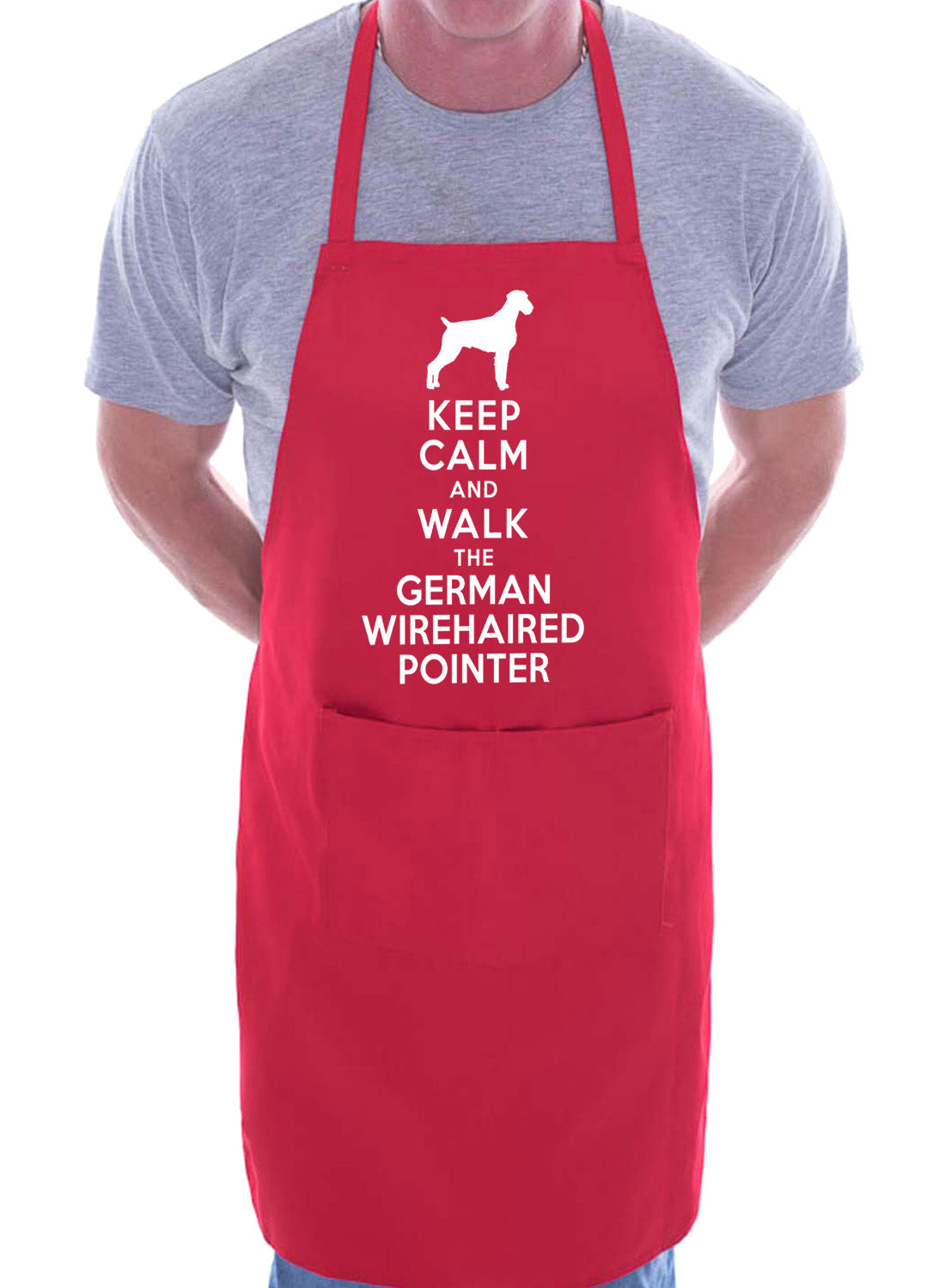 Keep Calm and Walk German Wirehaired Pointer Funny BBQ Novelty Cooking Apron