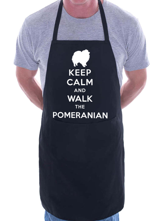 Keep Calm and Walk The Pomeranian Dog BBQ Cooking Apron