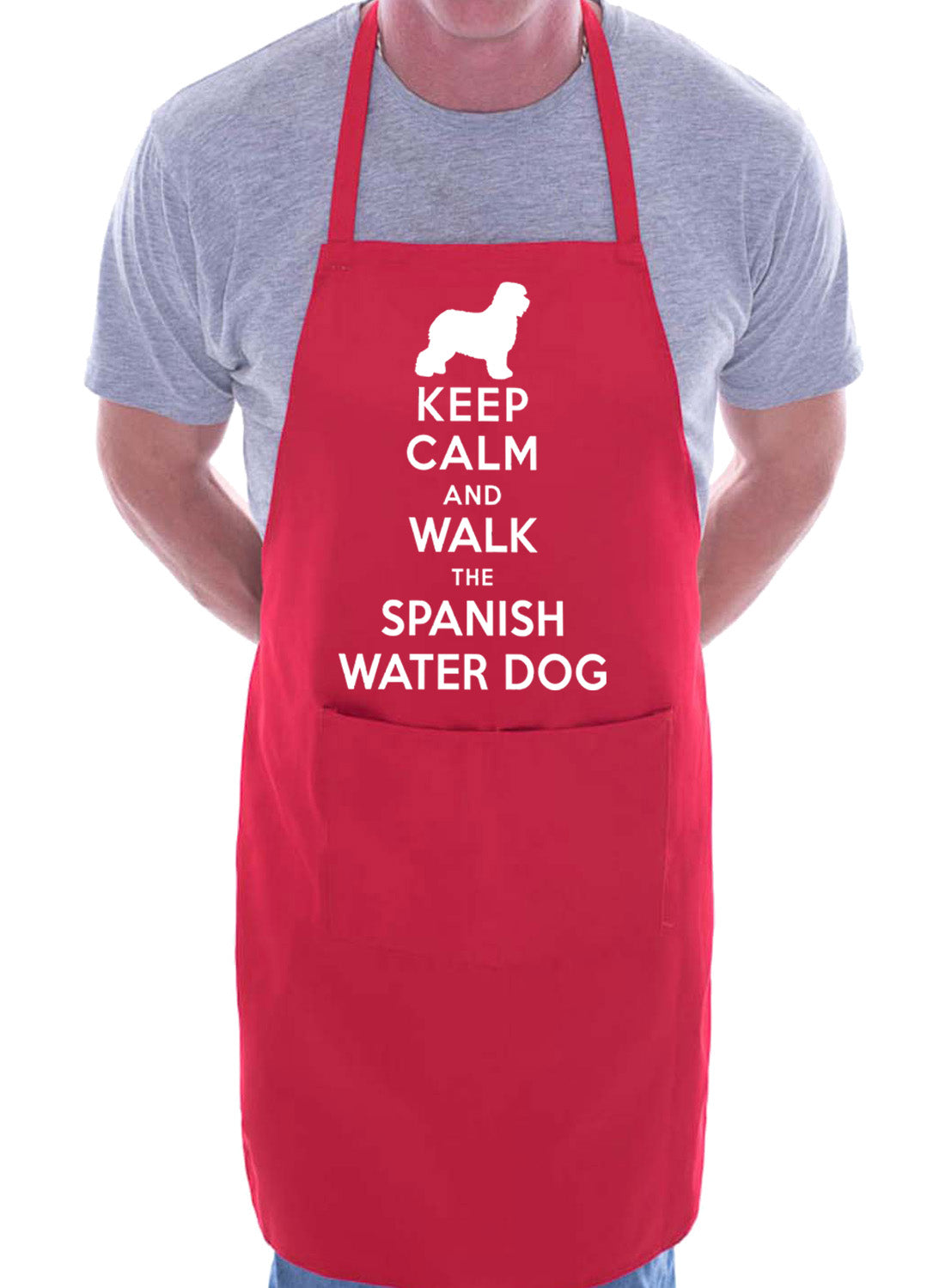 Keep Calm and Walk Spanish Water Dog BBQ Cooking Apron
