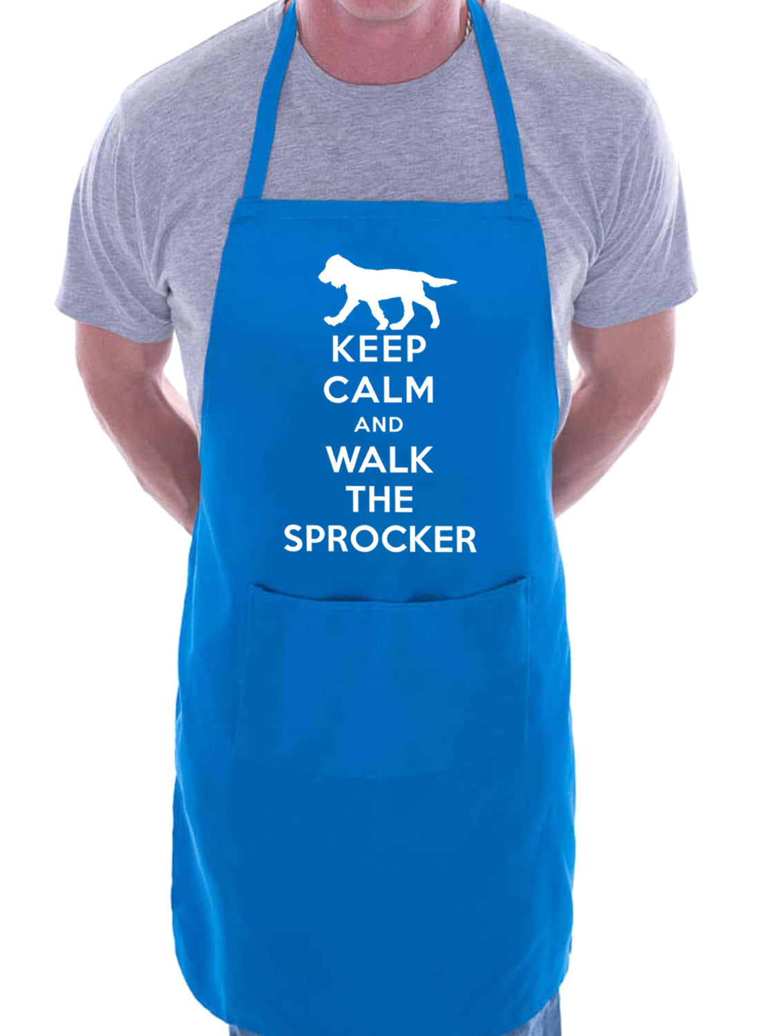 Keep Calm and Walk The Sprocker Dog Funny BBQ Novelty Cooking Apron