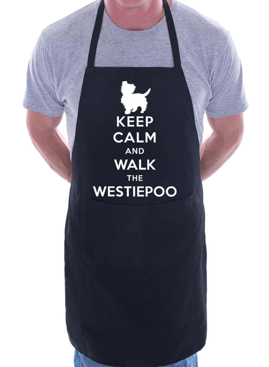 Keep Calm and Walk The Westiepoo Dog Funny BBQ Novelty Cooking Apron