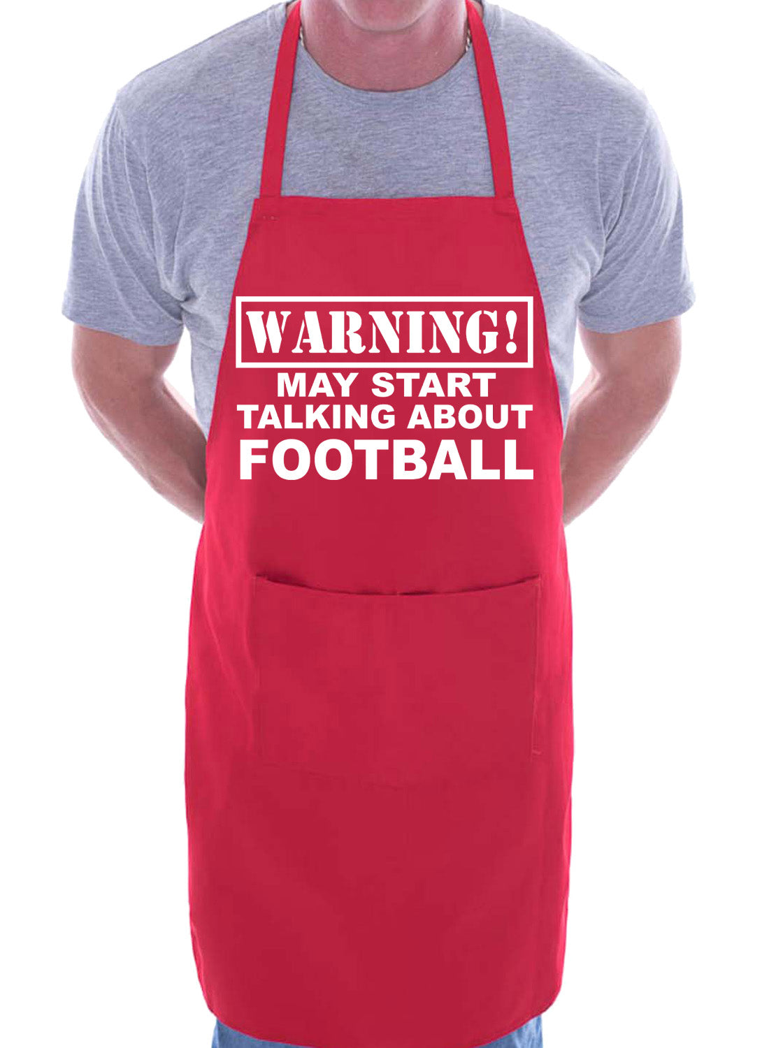 Warning May Talk About Football Fan BBQ Cooking Apron