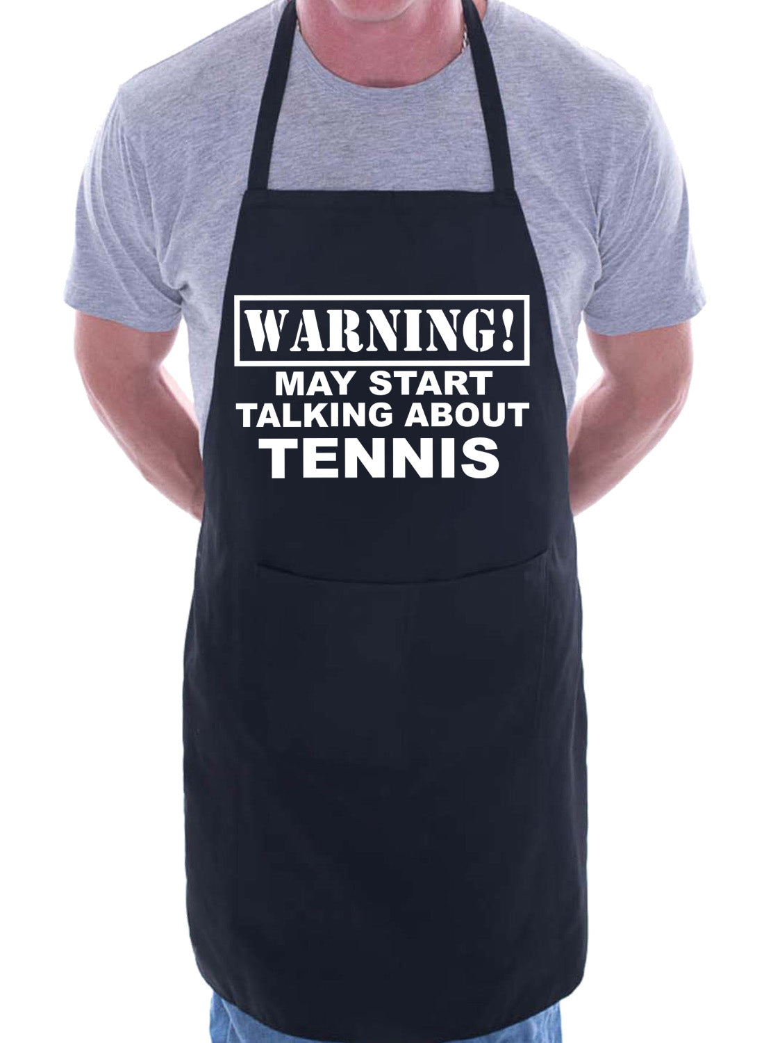 Warning May Talk About Tennis Fan Funny BBQ Novelty Cooking Apron